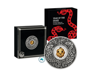 2025 Year of the Snake Rotating Charm 1oz Silver Antiqued Coin