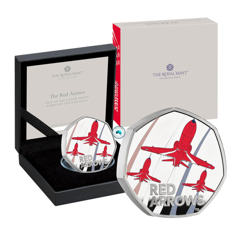 2025 The Red Arrows 50p Colour Silver Proof Piedfort Coin