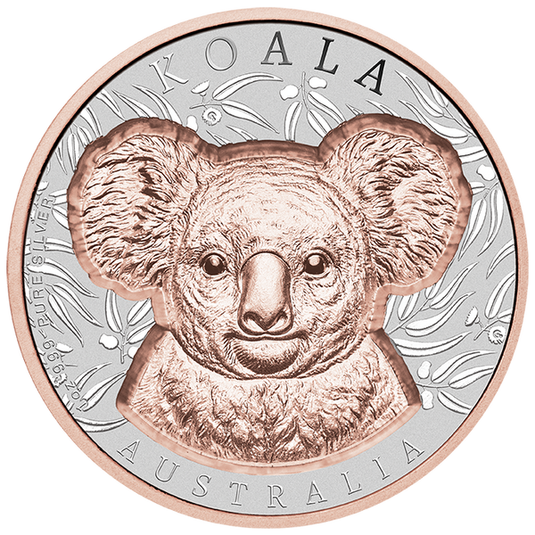 2025 Native Impressions Koala 1oz Super Incused Rose Gold Silver Coin