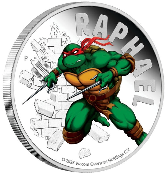 2025 Teenage Mutant Ninja Turtles 'Raphael' 1oz Coloured Silver Proof Coin