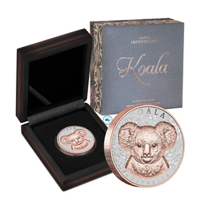 2025 Native Impressions Koala 1oz Super Incused Rose Gold Silver Coin