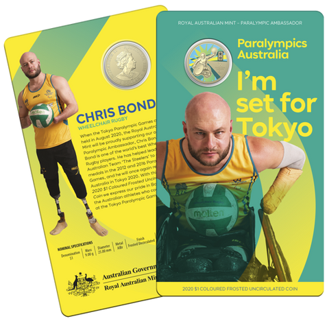2020 Paralympics Australia Coloured $1 (Ambassador Chris Bond)