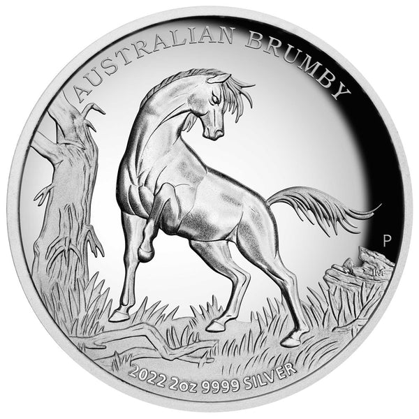 2022 Australian Brumby 2oz Silver Proof High Relief Coin