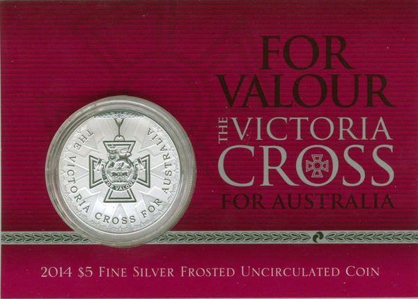 2014 For Valour The Victoria Cross $5 Silver 1oz Frosted Coin