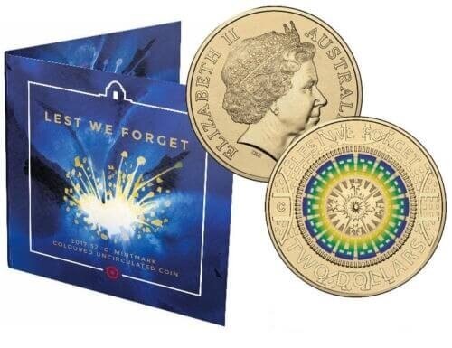 2017 Lest We Forget Colour $2 'C' Mintmark