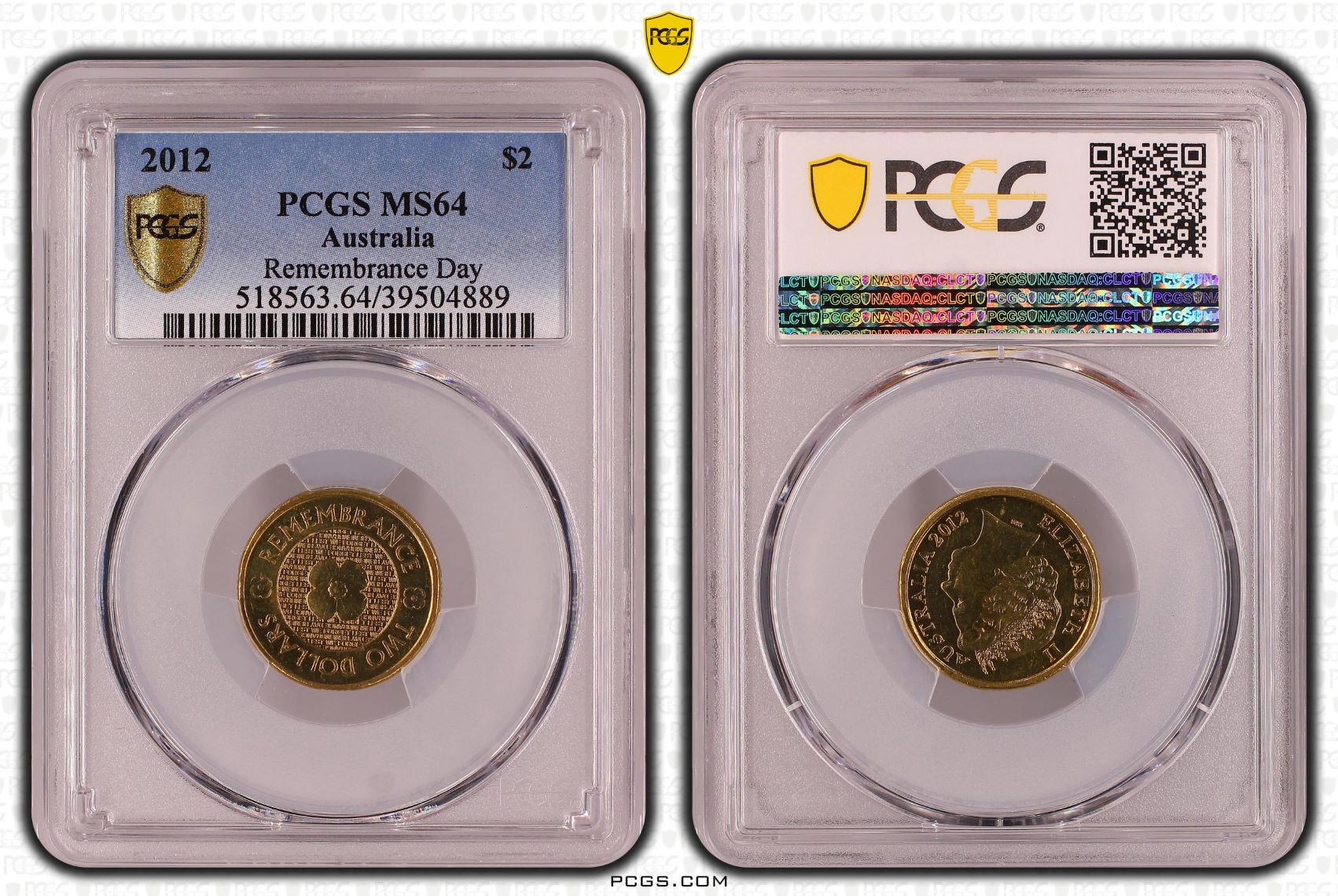 2012 Remembrance Day Gold Poppy $2 PCGS MS64 – Australian