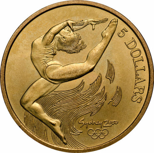 2000 Sydney Olympics 'Gymnastics' $5 Al/Br UNC Coin