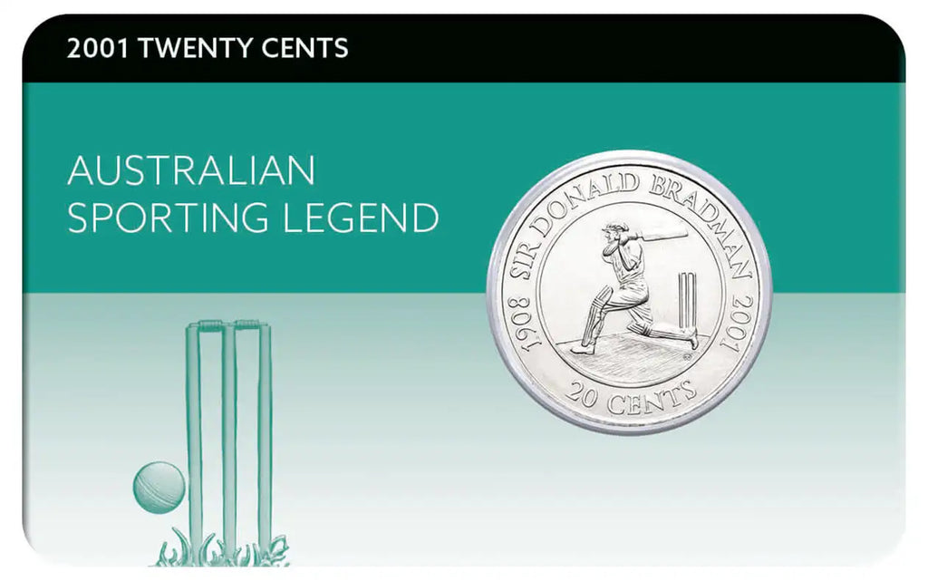 2001 Sir Donald Bradman 20c Cu-Ni Coin Pack – Australian Specialty