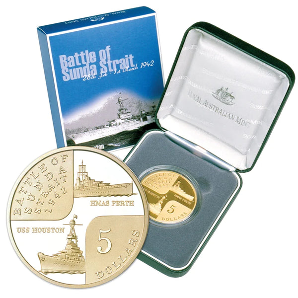 2002 Battle of Sunda Strait $5 Al/Br Proof Coin