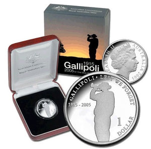 2005 Gallipoli $1 Fine Silver Proof Coin