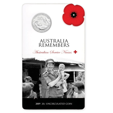 2009 Australia Remembers 'Australian Service Nurses 20c Unc Coin