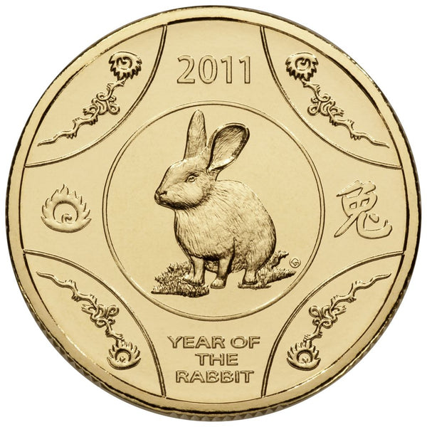 2011 Lunar Year of the Rabbit $1 AlBr Uncirculated Coin on Card