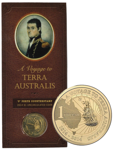 2014 A Voyage to Terra Australis $1 'P' Perth Counterstamp