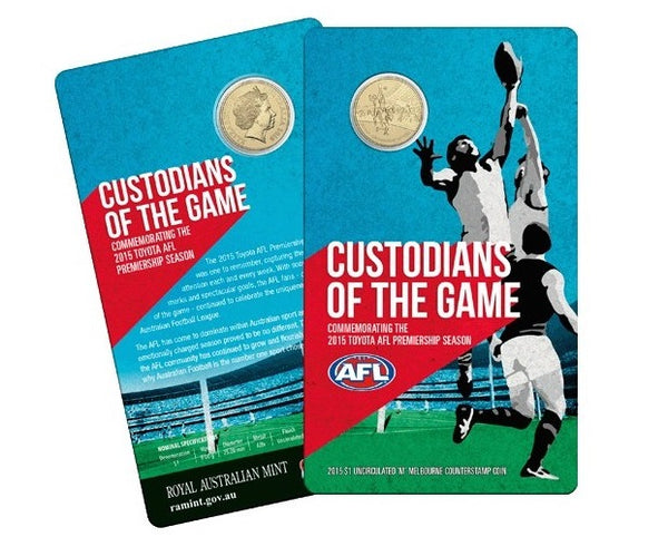 2015 Custodians of the Game AFL $1 'M' Melbourne Counterstamp Unc Coin