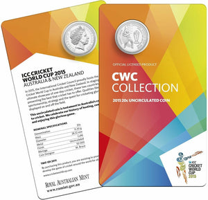 2015 ICC Cricket World Cup 20c Uncirculated Coin