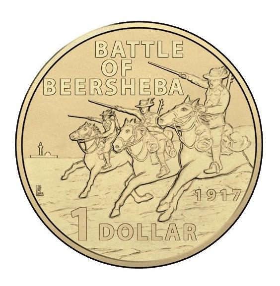 2017 Royal Australian Mint $1 One Dollar Battle of Beersheba Carded Coin