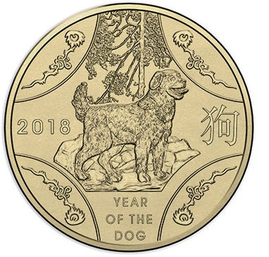 2018 Lunar Year of the Dog $1 AlBr Uncirculated Coin on Card