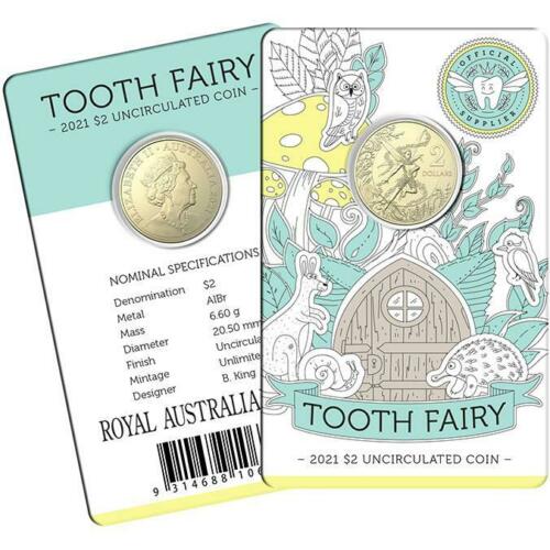 2021 Tooth Fairy $2 Uncirculated Coin on Card