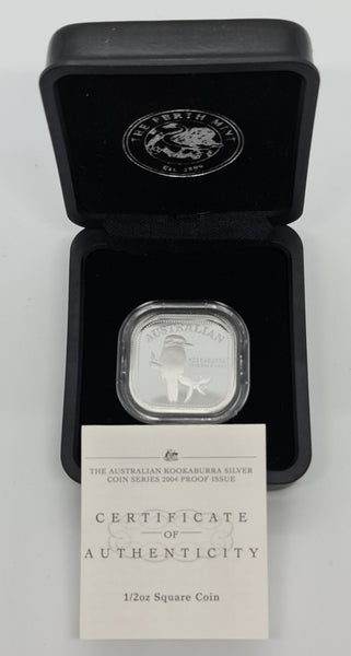 2004 Kookaburra 1/2oz Silver 50c Square Proof Coin