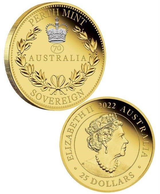 2022 Perth Mint Gold Sovereign $25 Gold Proof Coin