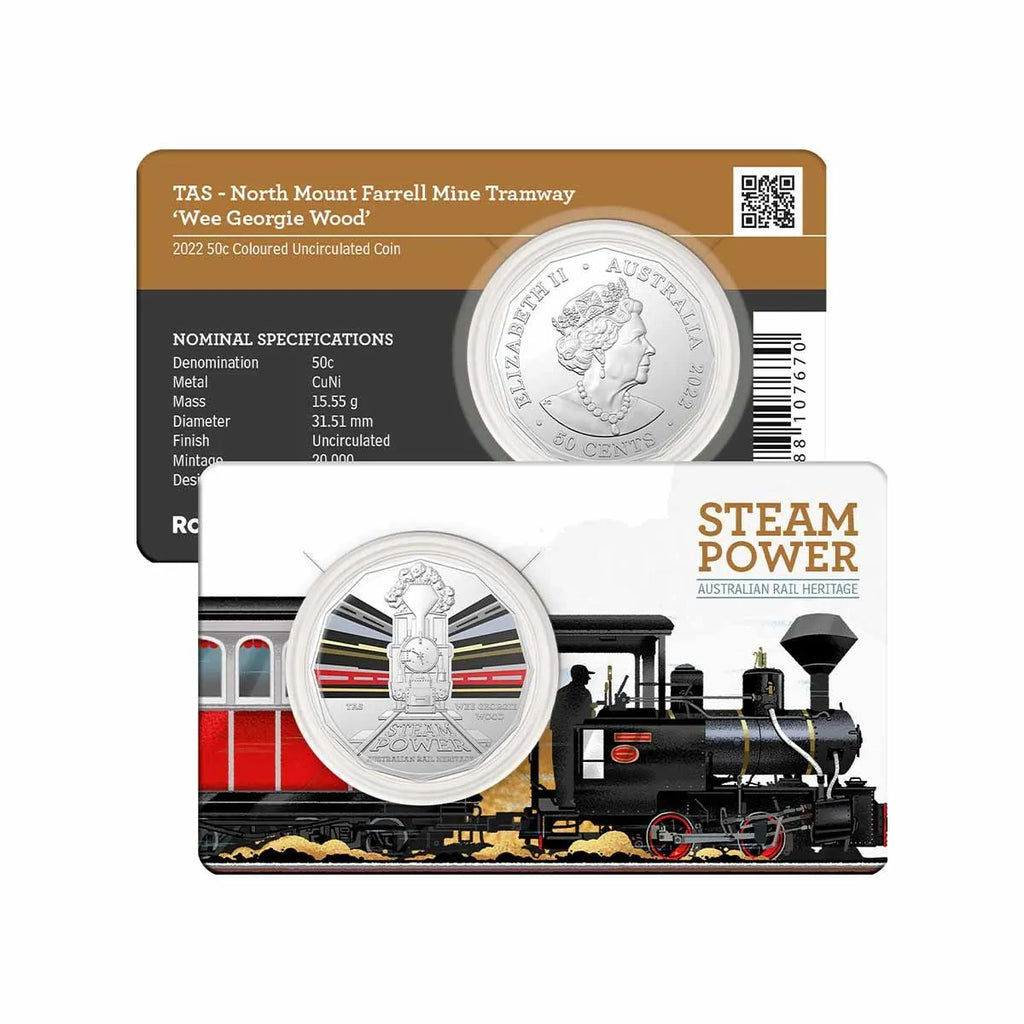 2022 Australian Steam Trains - Tasmania 'Wee Georgie Wood' 50c