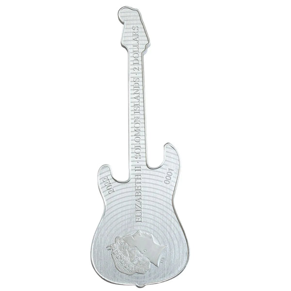 Fender® Stratocaster® 2022 $2 Shaped 1oz Silver Coin
