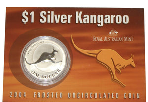 2004 Kangaroo Frosted 1oz Silver $1 Carded