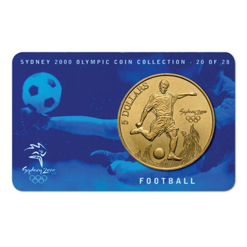 2000 Sydney Olympics 'Football' $5 Al/Br UNC Coin