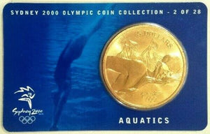 2000 Sydney Olympics 'Aquatics' $5 Al/Br UNC Coin