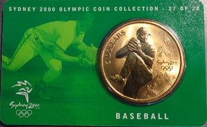 2000 Sydney Olympics 'Baseball' $5 Al/Br UNC Coin