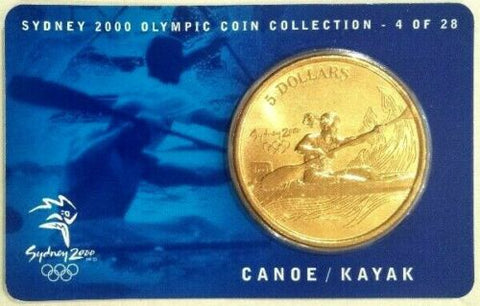 2000 Sydney Olympics 'Canoe/Kayak' $5 Al/Br UNC Coin