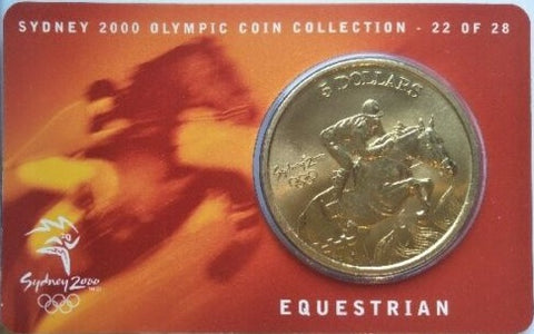 2000 Sydney Olympics 'Equestrian' $5 Al/Br UNC Coin