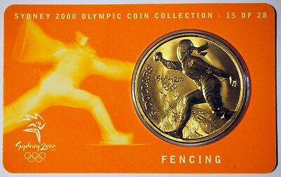 2000 Sydney Olympics 'Fencing' $5 Al/Br UNC Coin