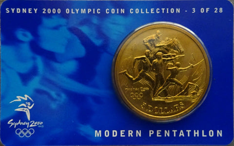 2000 Sydney Olympics 'Modern Pentathlon' $5 Al/Br UNC Coin