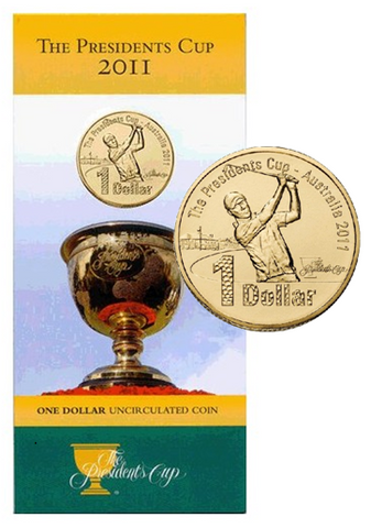 2011 The Presidents Cup $1 Carded Coin