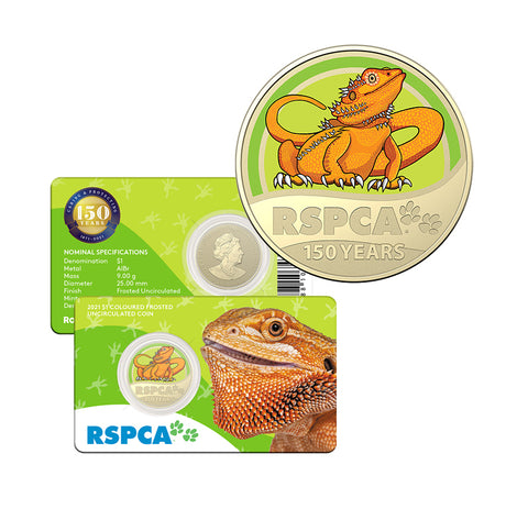 2021 RSPCA Australia 150th Anniversary 'Lizard' $1 Carded