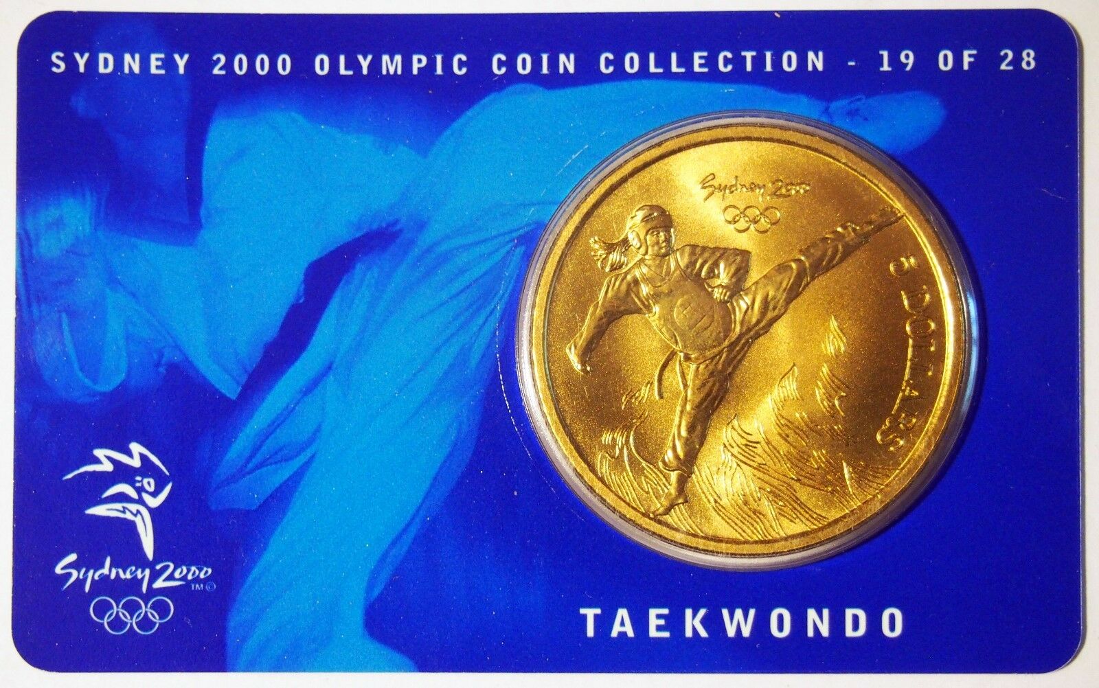 2000 Sydney Olympics 'Taekwondo' $5 Al/Br UNC Coin