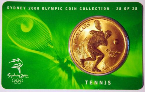 2000 Sydney Olympics 'Tennis' $5 Al/Br UNC Coin