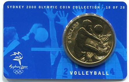 2000 Sydney Olympics 'Volleyball' $5 Al/Br UNC Coin