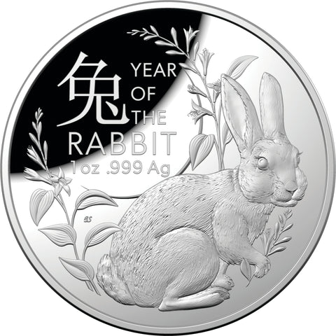 2023 Year of the Rabbit $5 Domed Fine Silver Proof Coin