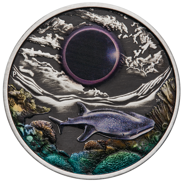 2023 Ningaloo Solar Eclipse 2oz Silver Antiqued Coin