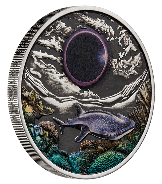 2023 Ningaloo Solar Eclipse 2oz Silver Antiqued Coin