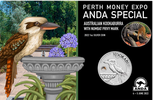 2022 Perth Mint 1oz Silver Kookaburra with Numbat Privy