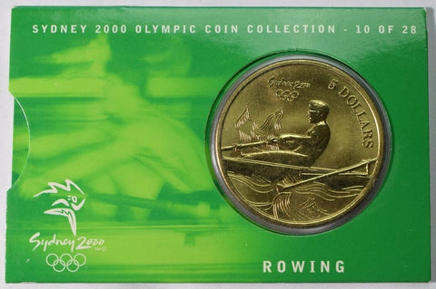 2000 Sydney Olympics 'Rowing' $5 Al/Br UNC Coin