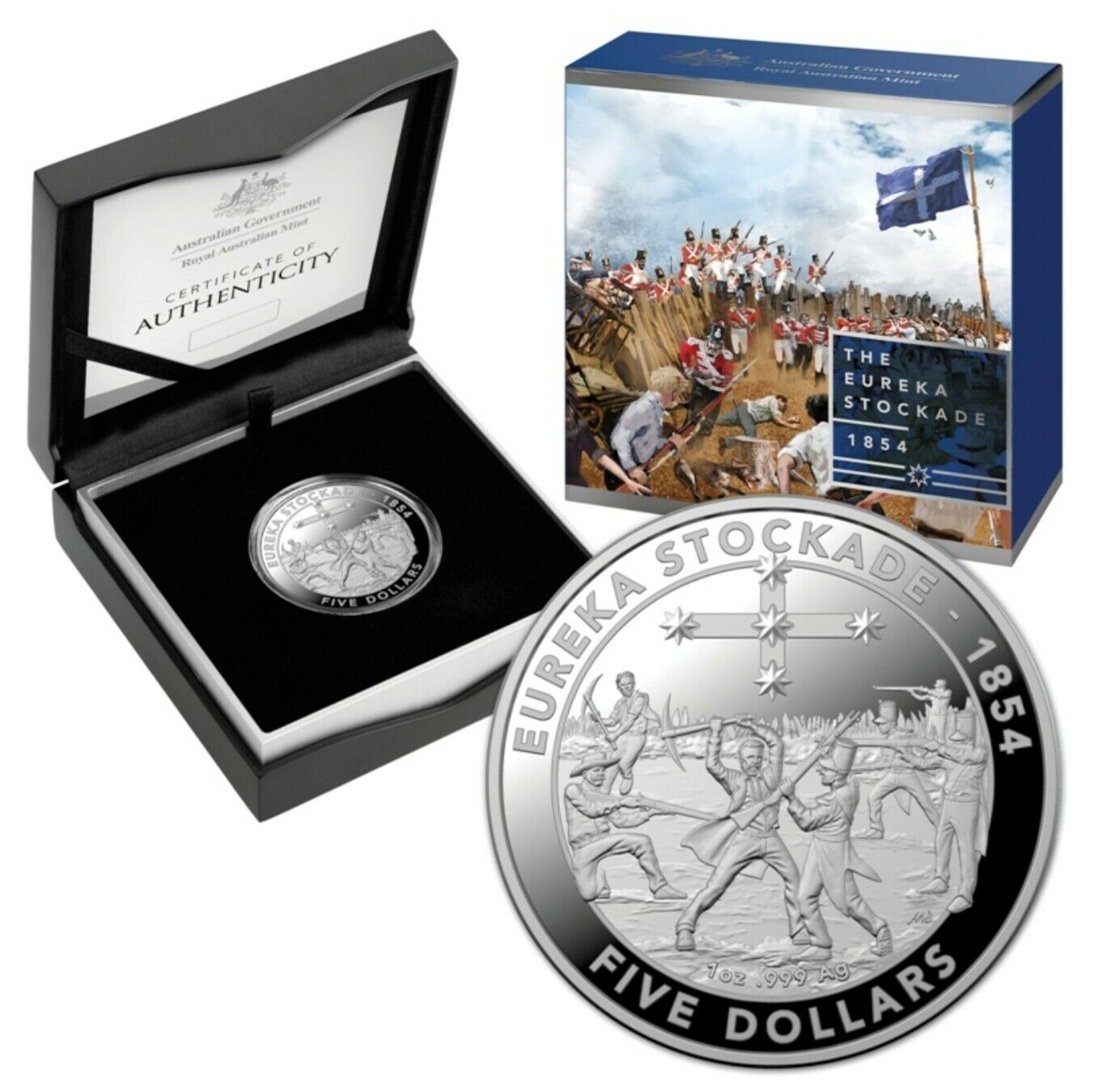 2019 Mutiny and Rebellion - The Eureka Stockade $5 Fine Silver Proof Coin