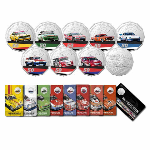 2020 60 Years of Australian Supercars 50c 9-Coin Collection