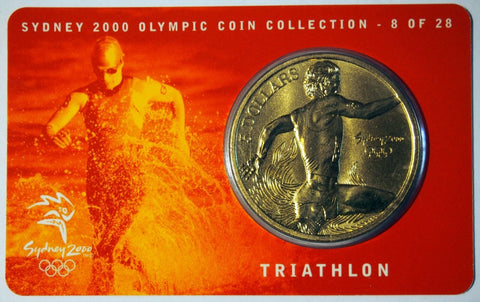 2000 Sydney Olympics 'Triathlon' $5 Al/Br UNC Coin